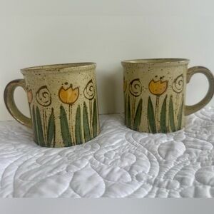 1970’s speckled stoneware Japan mugs